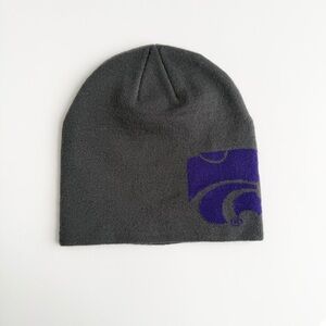 Nike K-State Gray Beanie with Purple Logo - One Size